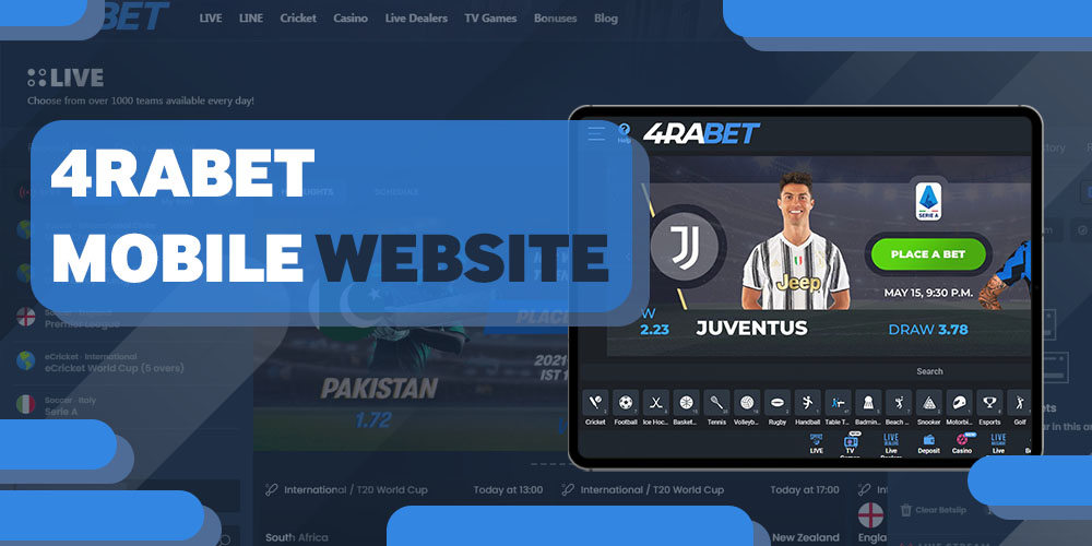 4rabet Mobile Website