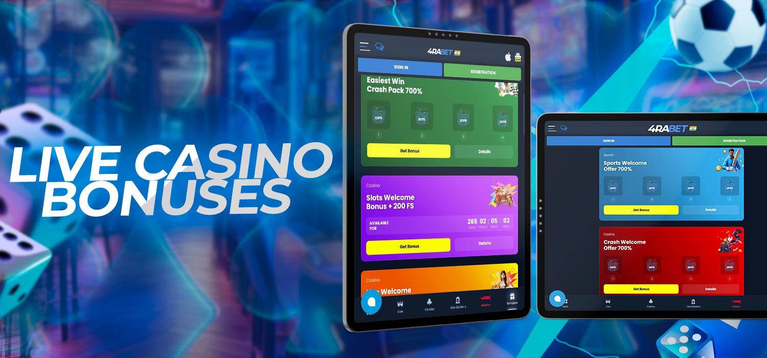 Bonuses of live casino