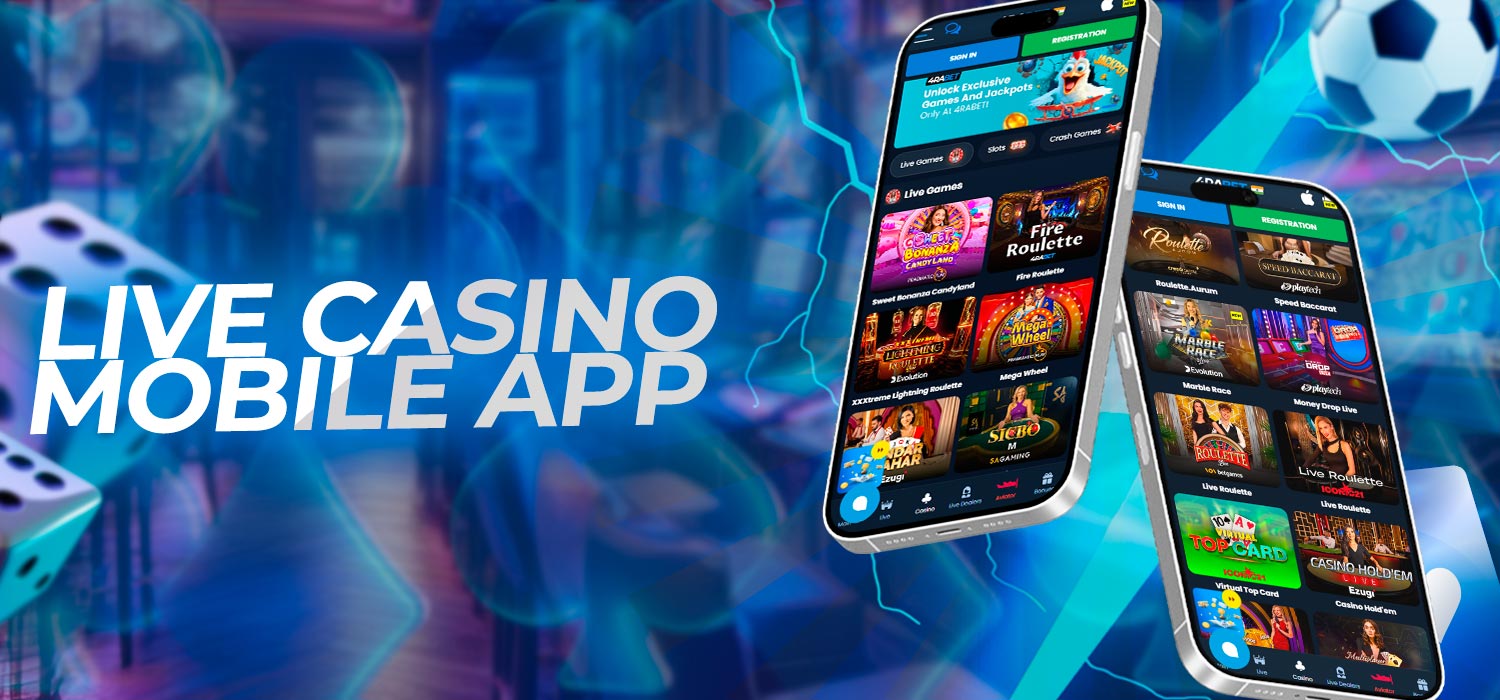 Live casino mobile application