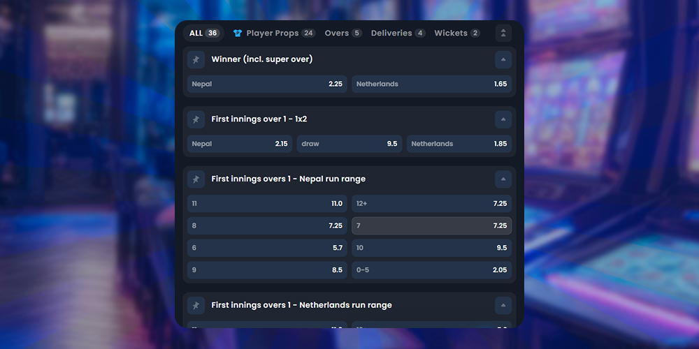 Choose a betting market