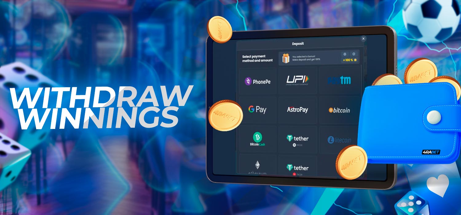 Withdrawal and deposit of winnings